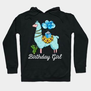 Cool Cute Alpaca Llama Cactus Girls Birthday Party Animal Hoodie